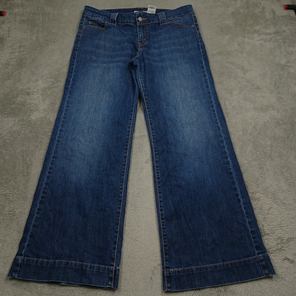 Levis 545 Jeans Womens 14 Blue Denim Low Rise Wide Leg Y2K Preppy Casual